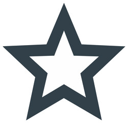Fototapeta premium Simple outlined star graphic, isolated on a white background