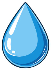 Illustration of a Blue Water Drop with Gradient Color for Water Related Concepts