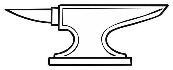 Heavy metal anvil tool outline illustration for blacksmithing and craftsmanship projects