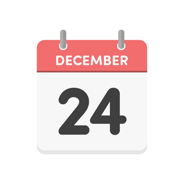 12月24日･December 24の日めくりカレンダーのアイコン - クリスマスイブの英語の暦