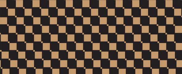 Fototapeta premium Black and gold checkered pattern, Checkerboard seamless pattern. vector illustration