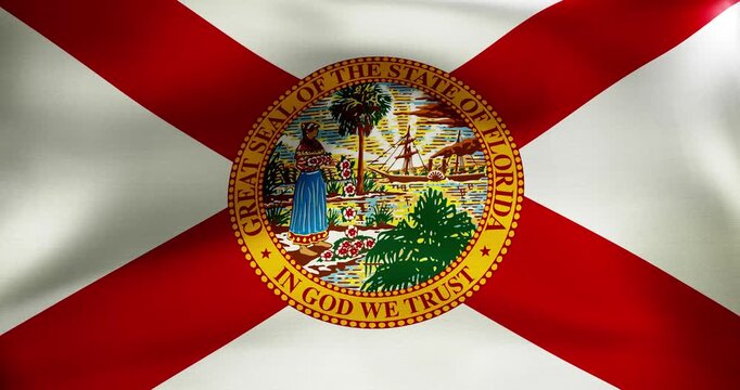 Florida state flag waving 30 seconds 4K ultra high quality 60fps video
