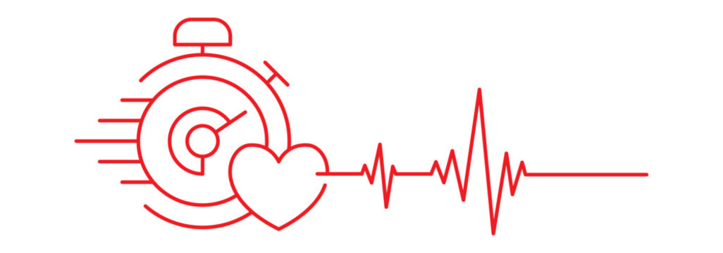 Red heartbeat line collection with heart symbol, cardiology, medical pulse, ECG, EKG design, healthcare clipart vector illustration, health monitoring, digital heartbeat graphics, v5 - Powered by Adobe