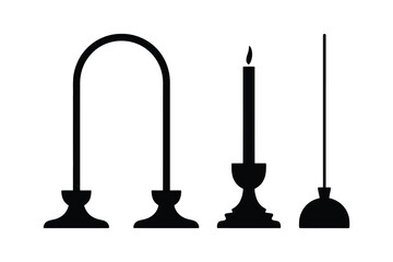 Silhouette of candlesticks and a candle