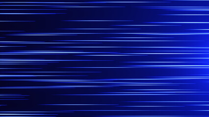 Abstract background of high-speed velocity lines on a blue gradient background. Speed lines background. Blue and white stripes flow. Business, technology, and presentation background. 