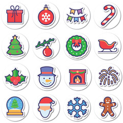 Cheerful graphic set of winter holiday and festive season elements for diverse design projects and celebrations