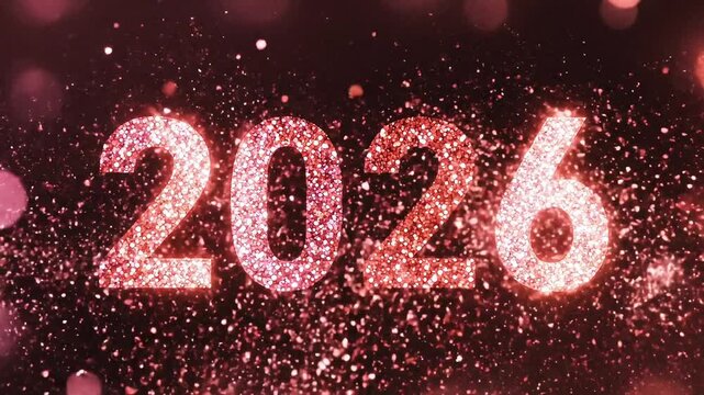 New Year 2026 Cinematic Celebration Animation with Glowing Numbers and Particles