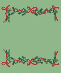 christmas holly frame background , Christmas illustration, gift card 