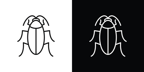 Cockroach icons outline drawing. Editable stroke