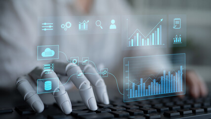 AI-generated interface showing seamless data integration from cloud and database into automated analytics dashboard for business insights and performance monitoring Latch