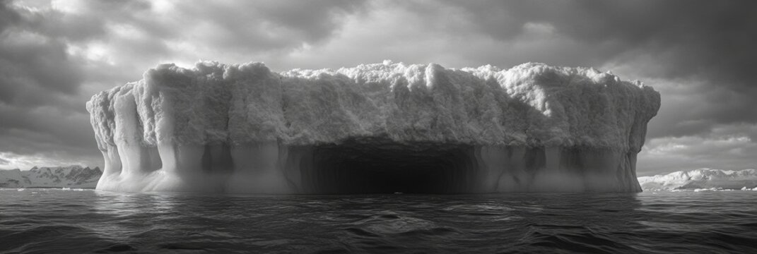 An expansive view of a rocky coastline with sea foam, captured during a tumultuous storm. - Powered by Adobe