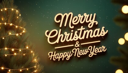 Cinematic Christmas tree illumination with warm golden highlights creating a comforting festive backdrop suitable for premium holiday graphics greeting materials winter promotions high-quality visual 