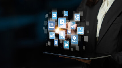 Concept of subscription services provides exclusive digital content. This model offers continuous access, enhancing subscription services with personalized experiences and benefits. Entice