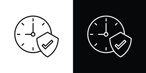 Long term icons outline drawing. Editable stroke