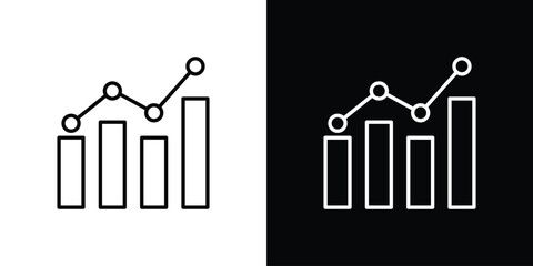 Marketing strategy icons outline drawing. Editable stroke