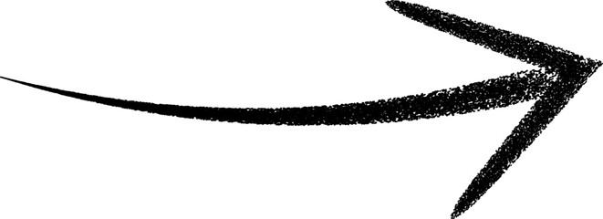 A red arrow marker is isolated on a transparent background. Vector Hand Drawn Black arrow