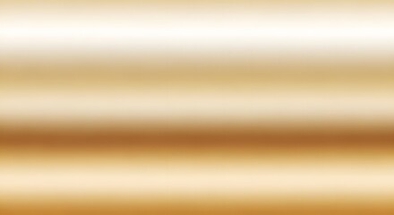 Abstract background of a smooth, brushed gold metal plate with a reflective light gradient, creating a concept of luxury and elegance