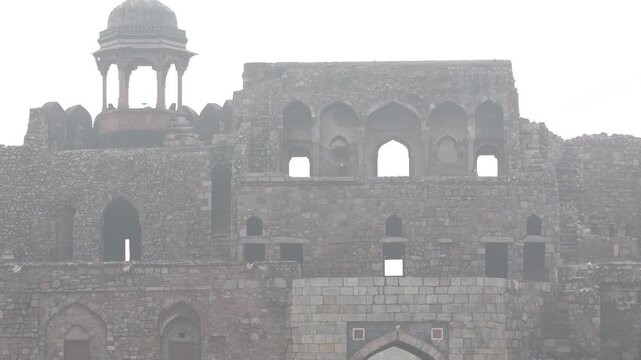 Purana Qila Fort Surrounded by Heavy Air Pollution in Delhi