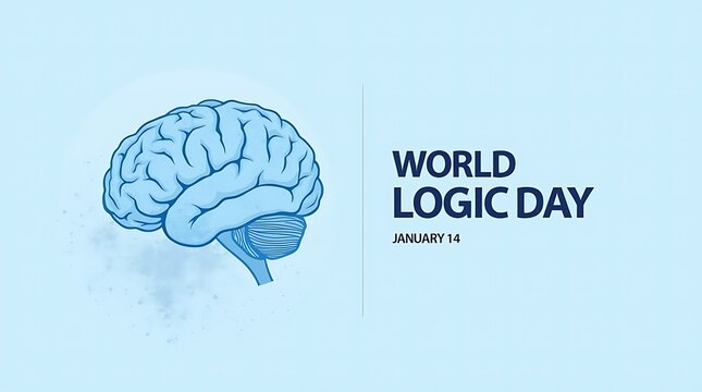 World logic day celebration with stylized brain illustration