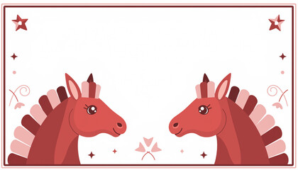 かわいい馬の背景枠2