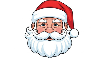 &ldquo;Cartoon Santa Claus Face Illustration &ndash; Festive Christmas Holiday Artwork&rdquo;