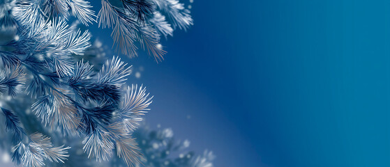 Clean minimal corporate holiday banner with subtle fir branches and elegant gold accents. Modern professional layout with wide negative space for business messaging.