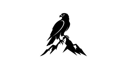 Majestic falcon perched atop rugged mountain peaks a symbol of strength and freedom.