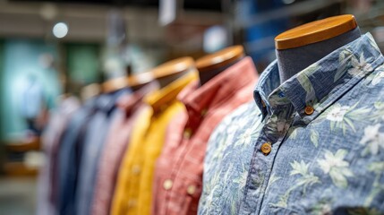 Stylish Cotton Shirt for Men Showcased on Mannequin in Fashion Retail Space