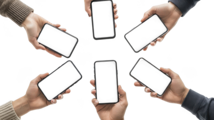 Smartphone hands circle