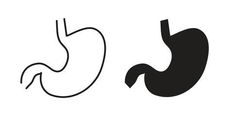 Fototapeta premium Stomach icons, vector symbols. filled flat sign