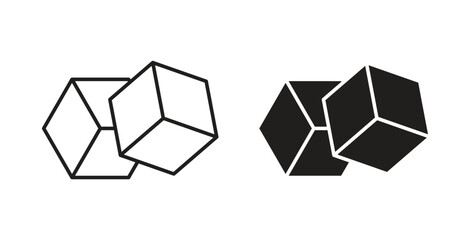 Sugar icons, vector symbols. filled flat sign