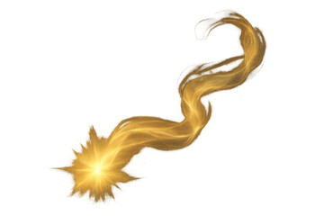 Obraz premium Golden magical energy light effect trailing with a shining burst, glowing spiritual element with transparent background