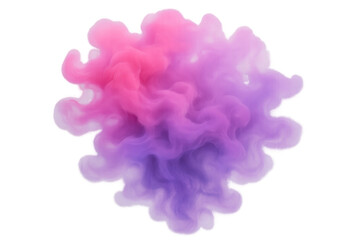 Obraz premium Abstract pink and purple smoke or ink cloud mixing fluidly, creating gradient color texture on transparent background
