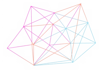 Abstract plexus network lines connecting nodes on transparent background, representing data and technology