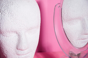 Styrofoam head and mirror