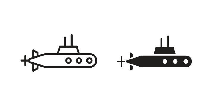 Submarine icon on white background. Stock vector icon