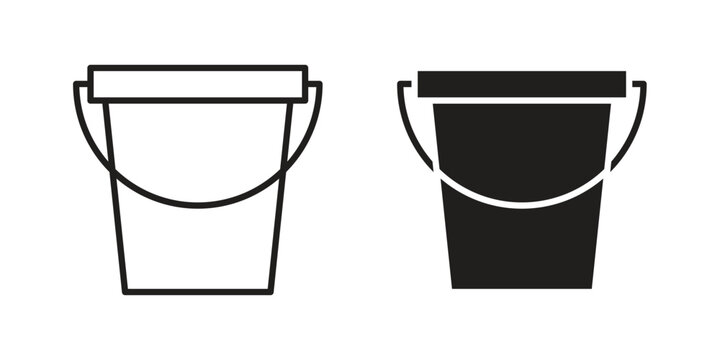 Water bucket icon on white background. Stock vector icon