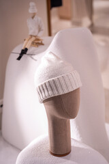 Mannequin with Knit Cap Display in Fashion Setting