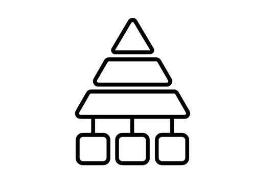 Abstract tiered pyramid structure diagram representing management or data organization