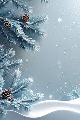 christmas background with fir branches and snow
