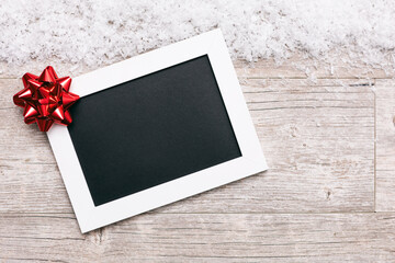 Holiday: Tilted Chalk Board With Christmas Bow