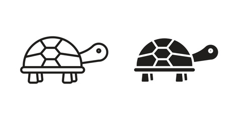 Tortoise icon in line design. Simple icon vector