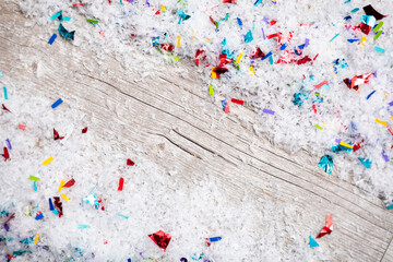 Holiday: Sparkly Snow And Confetti Background
