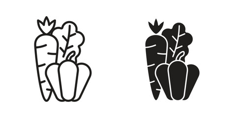 Vegetable icon in line design. Simple icon vector