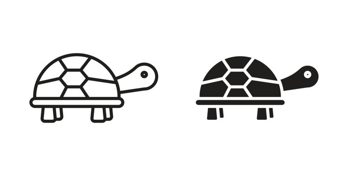 Tortoise icon in line design. Simple icon vector