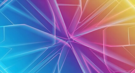 Abstract geometric background with vibrant gradient colors and transparent design creating modern art