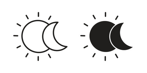 Eclipse icon flat simple icon. Liner version - stock vector. © Ch