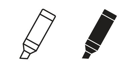 Highlighter icon flat simple icon. Liner version - stock vector.