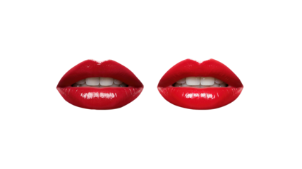 Red glossy lips