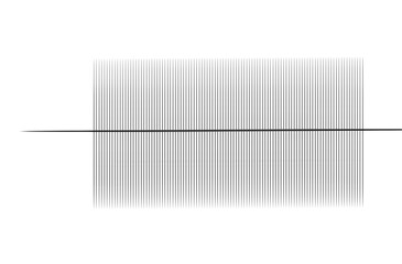 Illustration of a black horizontal line intersecting a dense arrangement of vertical lines on white background